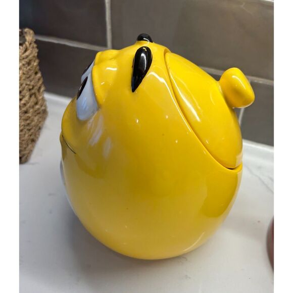 2003 Peanut M&M's Yellow Ceramic Cookie Jar with Lid by Galerie - Picture 2 of 7